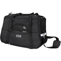 lionto Tiertransportbox weich, Transporttasche 48,5x27x31,5 cm bis 10 kg, mit Tragegriffen, Schultergurt und Koffergriffhalterung
