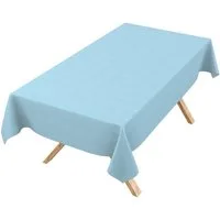 ANRO Tischdecke DanceDirty abwaschbar Leinenoptik wetterfest Falschuni Modern (Einzelstück 1-tlg, eine Tischdecke), Stofftischdecke schmutzabweisend 100x140cm Uni Hellblau