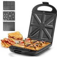 Taylor Swoden 3-in-1-Sandwichmaker Bruno - Waffeleisen Backblech für 4 Sandwiches, 180° Wendung, BPA-frei, 1200,00 W, Schnelles Garen, Einfache Verwendung, einfache Reinigung