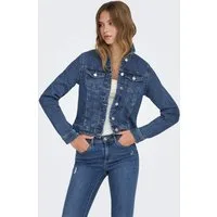 ONLY Jeansjacke ONLWONDER – Jeansjacke mit Teilungsnähten und Stretch sehr figurbetont, casual, Denim, Baumwollmischung, Brusttaschen