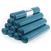 Hypafol Müllbeutel LDPE-Regenerat Müllsäcke blau, Typ 80, 240L,700+300 x 1.250 mm, 100 St
