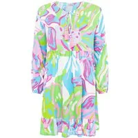 Zwillingsherz Sommerkleid Zwillingsherz Kleid Blumen Kunst Kordel mit Tasseln, Tasseln, Volants