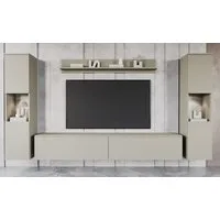 OTTO home Wohnwand PARIS, Vitrine Türanschlag links/rechts wechselbar, (Komplett-Set, 4-St), grifflose Design, stehend und hängend montierbar