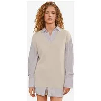 Imily Bela Strickweste Damen Ärmelloses Pullover weste (Packung, 1-tlg., 1per-Pack) Seitenschlitze
