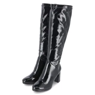 Tamaris Lackstiefel - Gr. 36 - Schwarz - Synthetik