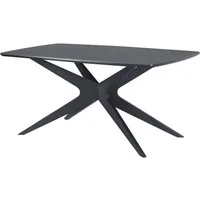 OTTO home Esstisch Dakona, Tischplatte mit Holzstruktur, schwarze Metallbeine, Höhe 76 cm