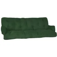 Beautissu Sitzauflage Sitzkissen für Hollywoodschaukel Flair HS, 180x50x8cm, Dunkelgrün, Garten Auflage mit Zwei Kissen, Polster für Gartenbank Polsterauflage