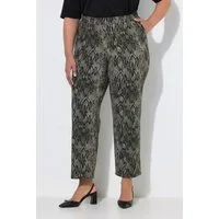 Ulla Popken Schlupfhose Jerseyhose Schlangenmuster weites Bein Elastikbund