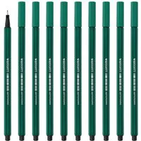 WESTCOTT Fineliner grün 10 Stück, Premium Fineliner mit 0,4mm Strichstärke, (Vorteilspack, 10-tlg), Präzise Strichführung, metalleingefasste Spitze, schnelltrocknend