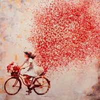 ArtUniverse Gemälde Leinwandbild Flowers In The Air 100 x 100 cm, Menschenmotiv