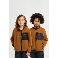 Jack Wolfskin Fleecejacke LITE CURL FZ K mit aufgesetzter Brusttasche mit Zipper, atmungsaktiv, wasserabweisend
