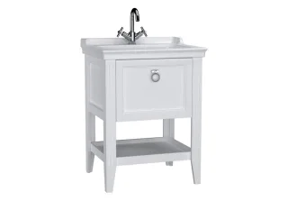 VitrA Valarte Set 65 cm Möbelwaschtisch + Waschtischunterschrank 1 Vollauszug Weiß Matt,62177 62177