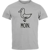 MoonWorks Print-Shirt Herren T-Shirt Frontprint Moin Möwe Geschenk für Nordlichter mit Print