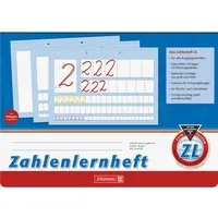 Baier & Schneider Schulheft Zahlenlernheft A4 quer Lineatur ZL 16 Blatt blau, abgerundete Ecken
