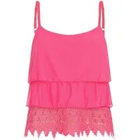 CLOUD 5IVE Tanktop CLOUD 5IVE Chiffon Stufen Top mit Spitze 3-lagig