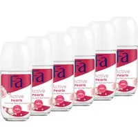 FA Deo-Roller Deo Roll-on Active Pearls, 6x 50 ml, Vorratspack, 6-tlg., bis zu 48h Schutz vor Schweiß und Körpergeruch