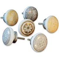 Mirabeau Kommode Kommodengriffe 6er Set Tuffé grau/gold