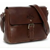 SID & VAIN Messenger Bag YALE Umhängetasche Cross-Body Bag echt Leder, Ledertasche Schultertasche Herren Damen Messenger Bag braun