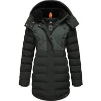 Ragwear Winterjacke Ashanta Block Wasserdichter gesteppter Winterparka mit gefütterter Kapuze