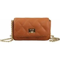 ITALYSHOP24 Schultertasche Made in Italy Damen Leder Tasche Mini Bag Crossbody Smartphone Ketten, Abendtasche Handtasche Clutch Henkeltasche Überschlagtasche CrossOver