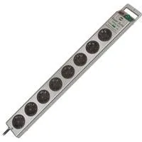 Super-Solid Steckdosenleiste 8-fach silber, 2,5 Meter, 13.500A Überspannungsschutz