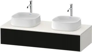 Duravit Zencha Konsolenwaschtischunterbau wandhängend Schwarz Linienstruktur & Weiß n/a & Supermatt ZE4813B63840000