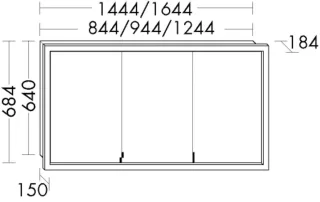 Burgbad Spiegelschrank Sys30 PG3 Diago 684x1644x184 Sys30 PG3 Diago, SPIA160500 SPIA160500