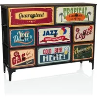 hjh LIVING Kommode AMERIKO B Sideboard H/B/T: 77.5 x 102.5 x 30.0 cm, Schubladenkommode im Vintage-Look mit 8 Schubladen, Retro Sideboard