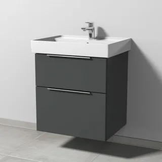 Sanipa 3way Waschtischunterbau zu Villeroy & Boch Collaro Waschtisch mit 2 Auszügen, Anthrazit-Matt UM83422