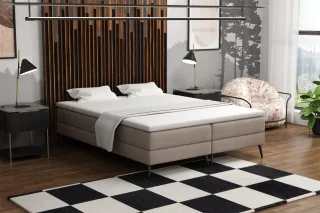 Boxspringbett Schlafzimmerbett BREST 140x200cm Stoff Soro Cappuccino