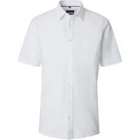 CASAMODA Kurzarmhemd CASAMODA Herren Freizeithemd Kurzarm Kent Casual Leinen Weiß