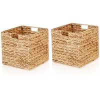 Lycce Regalkorb Kallax Einsatz Aufbewahrungskorb Quader Wasserhyazinthe natur 2er Set (2 St)
