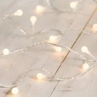 Lights4fun LED-Lichterkette 40er LED Kugel Lichterkette warmweiß