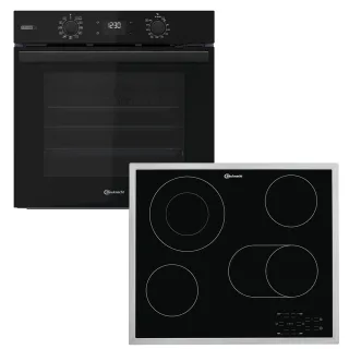 BAUKNECHT Backofen-Set "BAKO 760 Steam BL" mit 1-fach-Teleskopauszug Set, 2 Stk. tlg. GentleSteam – für ein saftiges Inneres und ein knuspriges Äußeres