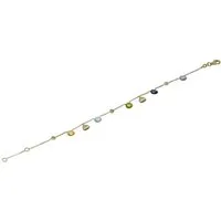 Schmuck Krone Goldarmband Armband aus 585 Gold, Edelsteine in Tropfenform, 21cm, Gold 585