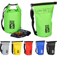 relaxdays Packsack Ocean Pack 5L wasserdicht, grün