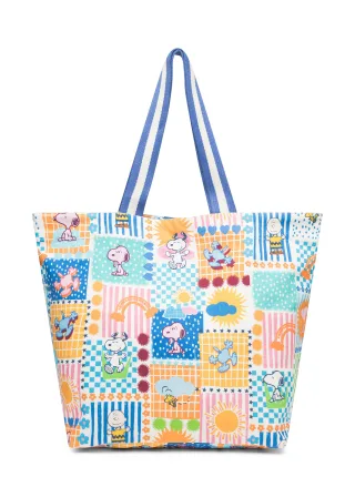 Peanuts Shopper aus Canvas mit PEANUTS-Muster blau - Gr. - one size