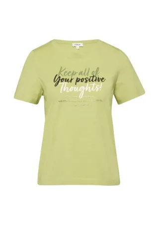s.Oliver Red Label - T-Shirt mit Frontprint und Rundhalsausschnitt grün - Gr. - 34