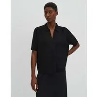 someday Kurzarmshirt Keliane aus Materialmix Falte vorn, V-Ausschnitt mit Polokragen für edle Looks