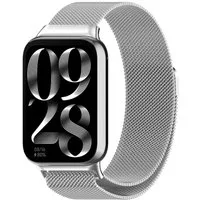 Wigento Smartwatch-Armband Edelstahl für Xiaomi Smart Band 10 Pro / Redmi Watch 6 Magnet Silber, Milanese Edelstahlarmband mit Magnetverschluss