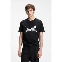 HUGO T-Shirt Dirunn Reine Baumwolle, Rundhalsausschnitt, Regular Fit