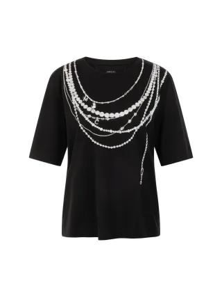 Marc Cain Sports - Baumwollshirt mit Aufdruck black new - Gr. - 34