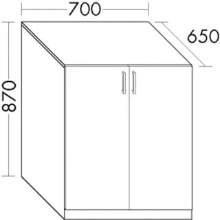 Burgbad Waschmaschinen-Schrank Sys30 PG2 Echo 870x700x650 Graphit Softmatt, WVNP070F3963 WVNP070F3963