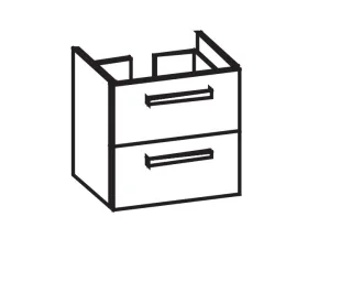 Artiqua 413 Waschtischunterschrank für Renova Compact 226155 Weiß Hochglanz Select, 413-WU2L-K123-71 413-WU2L-K123-7160-125
