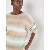 Apricot Streifenpullover Strickpullover mit Pastell-Streifen