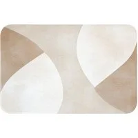 OnlyWow WC-Vorleger Braun - Japandi - Abstrakt, Höhe 10 mm, Polyester, Rechteckig, WC Teppich, Toilettenvorleger, Toilettenteppich, Badematte 60x40 cm