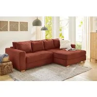 Jockenhöfer Gruppe Ecksofa Kampen L-Form, B: 288 cm, Liegefl. 153x245 cm, mit Bettfunktion, Bettkasten & Zierkissen, Federkern