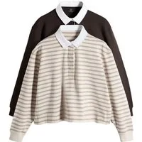 The Set Rugbyshirt The Set Sweatshirts mit Rugbykragen, 2er-Pack (2-tlg)