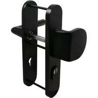 Häusler Onlinehandel GmbH Türbeschlag Wohnungstür Schutzbeschlag Heros Schwarz WE-72 ES2 Knauf ZA, Schutzklasse SKG3 / ES2