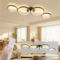 ZMH LED Deckenleuchte Wohnzimmer 4-flammig, 55W/56W, dimmbar mit Fernbedienung, 3000-6500K, Augenschutz, Einfache Installtion, Ringoptik, LED fest integriert, warmweiß-kaltweiß